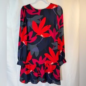 Loft Long Sleeve Multi-color Floral Dress M